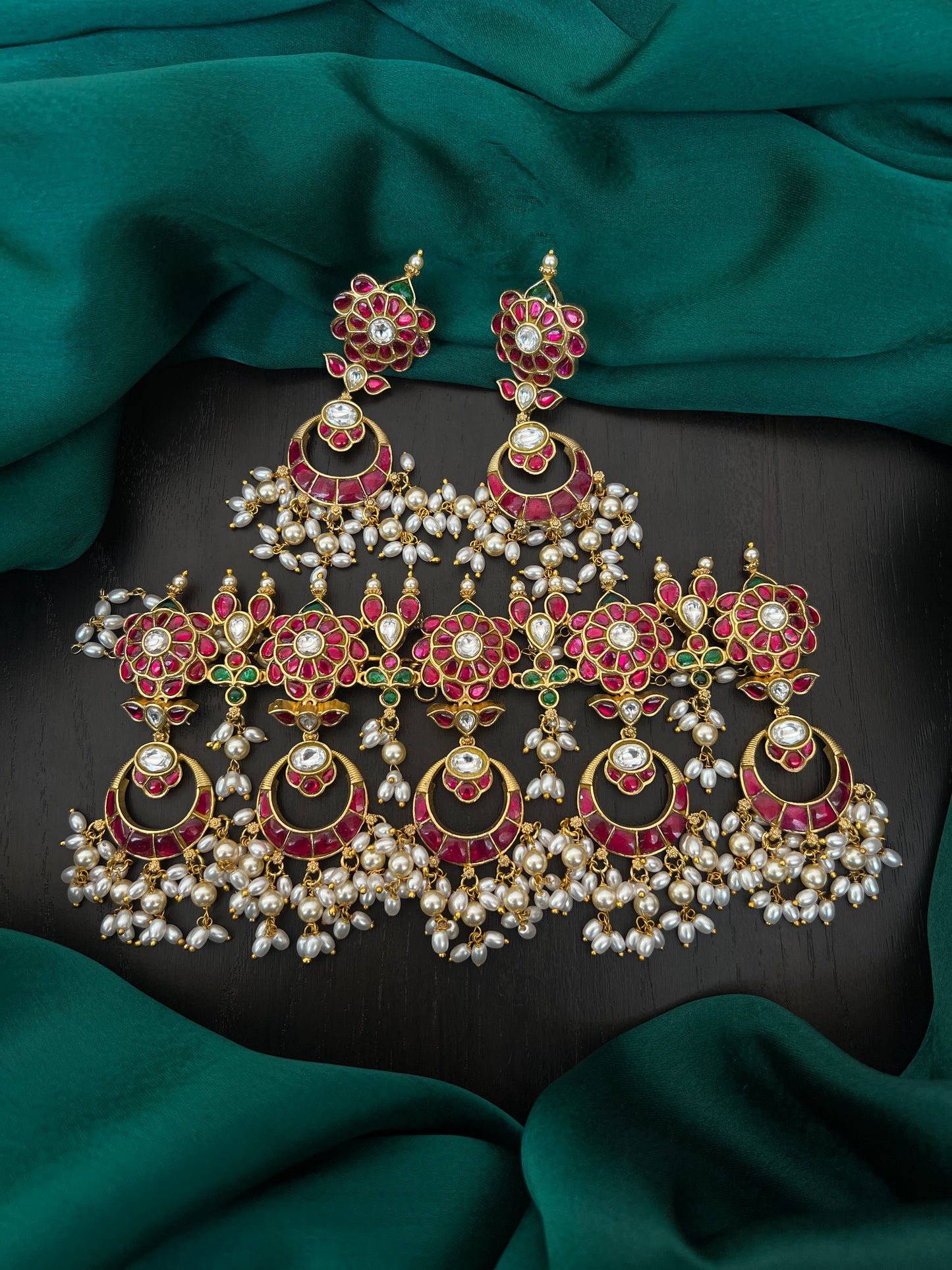 Kundan Chandbali choker and earrings