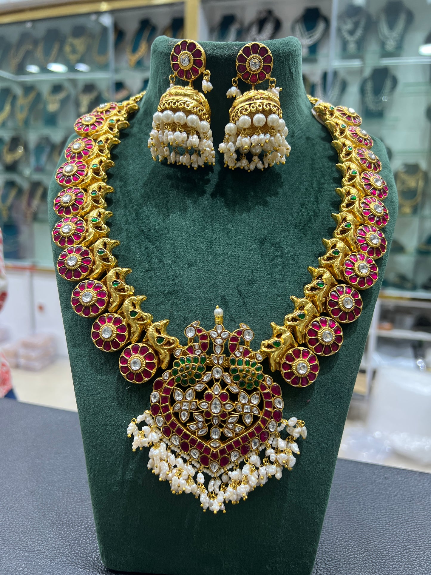 Kundan haram and earrings