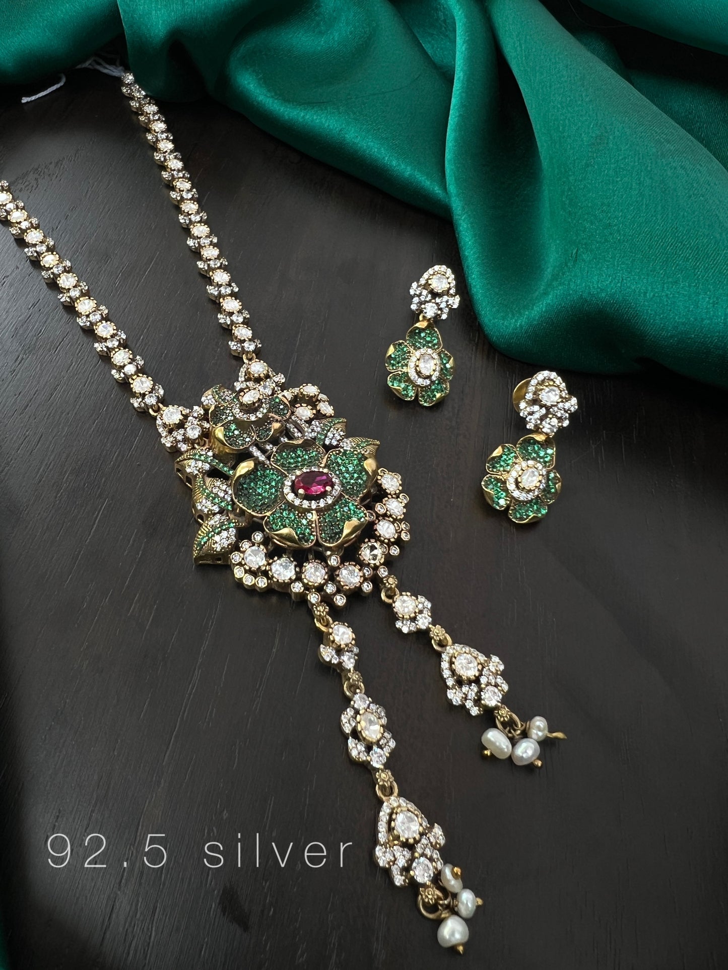 92.5 sliver necklace with earrings