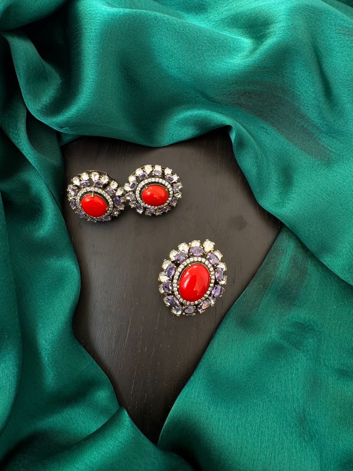 MOSSONITE LOCKET WITH EARRINGS