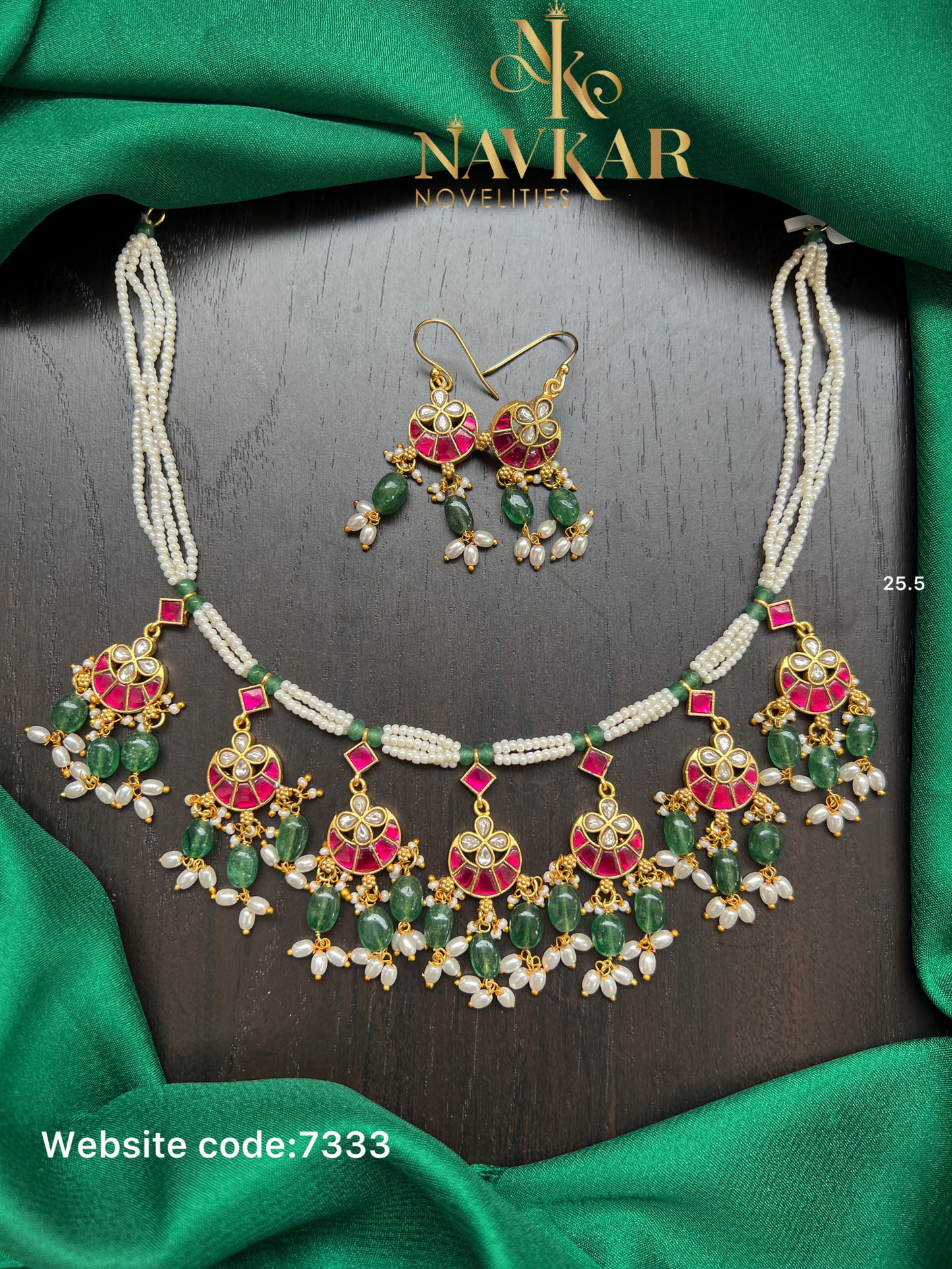 Kundan beads necklace