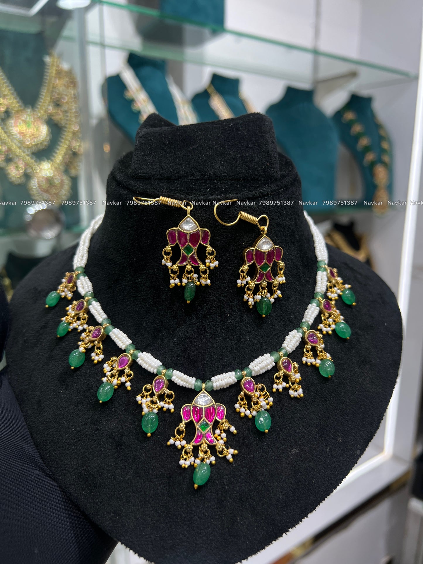 Kundan beads necklace