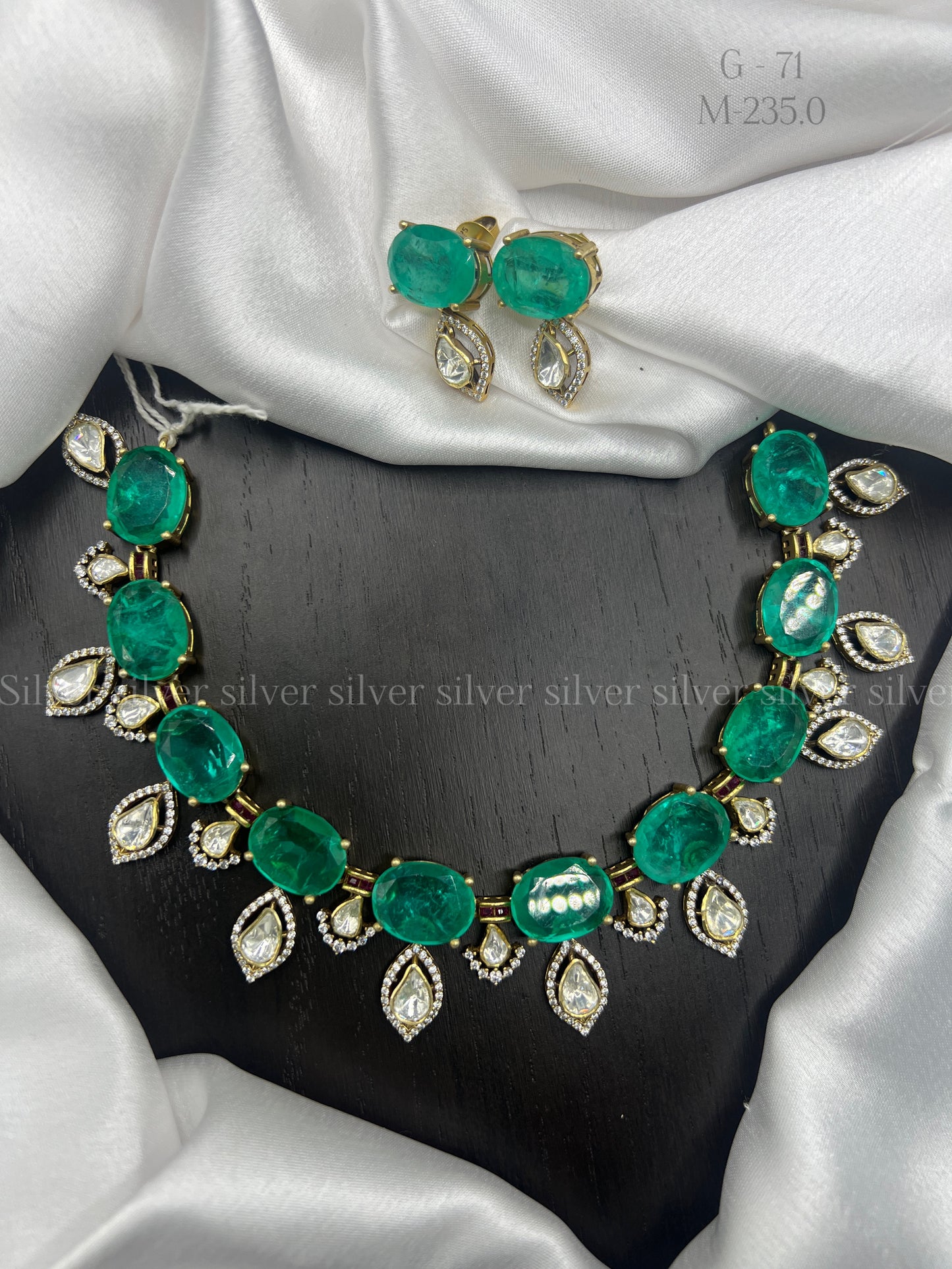 92.5 silver necklace and earrings