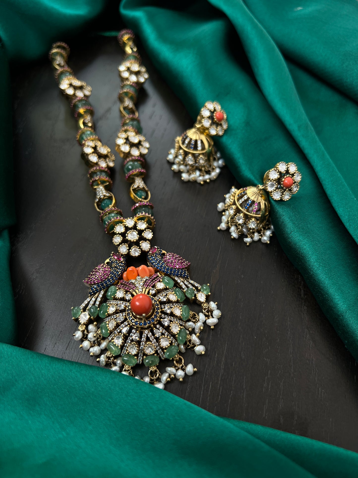 92.5 silver necklace with mossonite stones