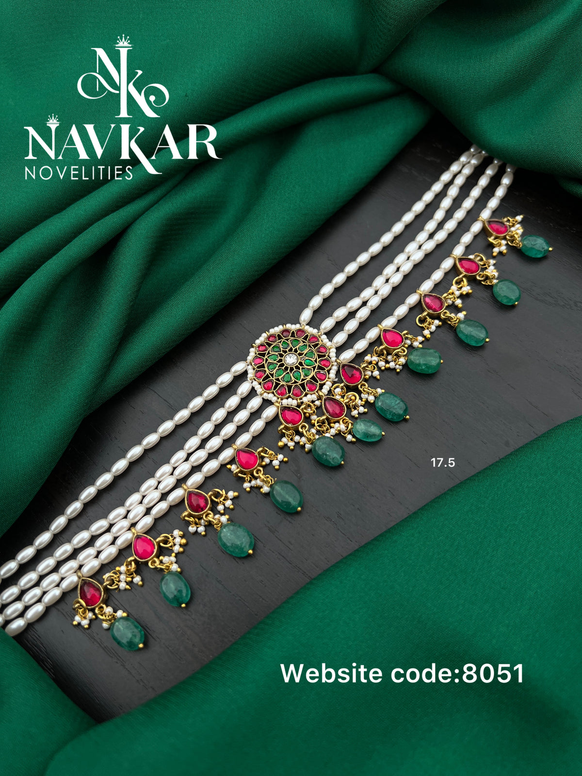 Kundan beads choker