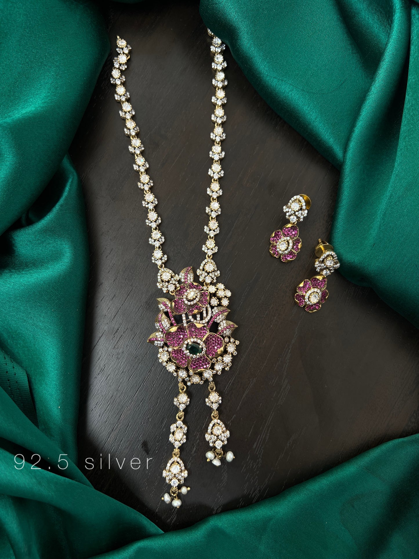 92.5 sliver necklace with earrings