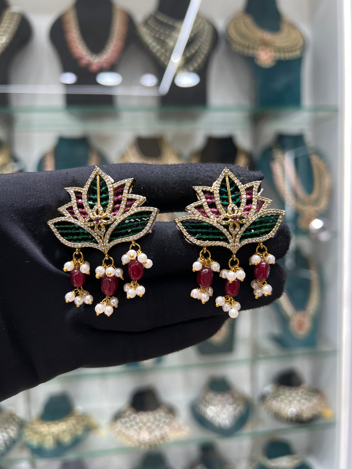 CZ Locket with Earrings