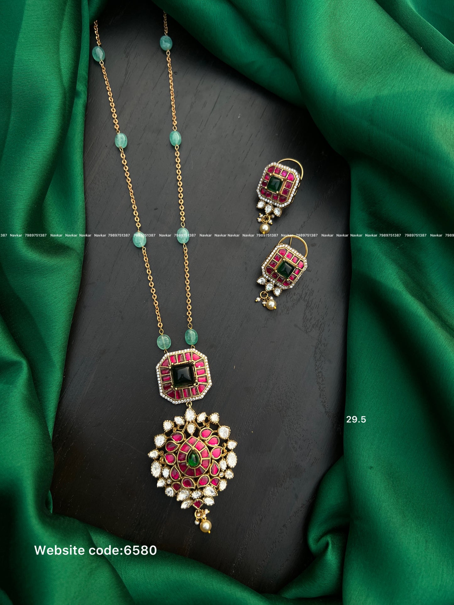 Kundan mossonite chain ￼