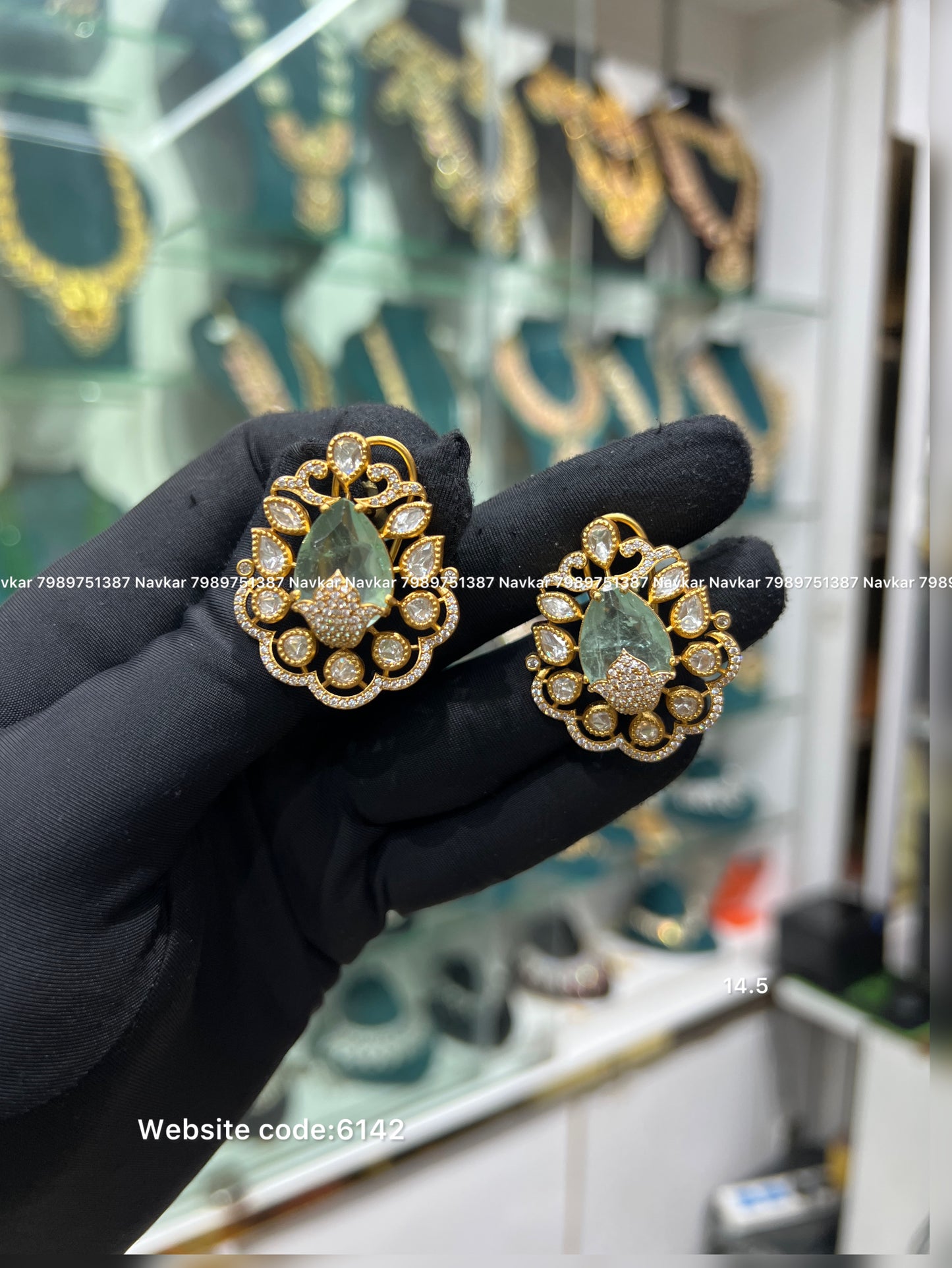 Real polki earrings