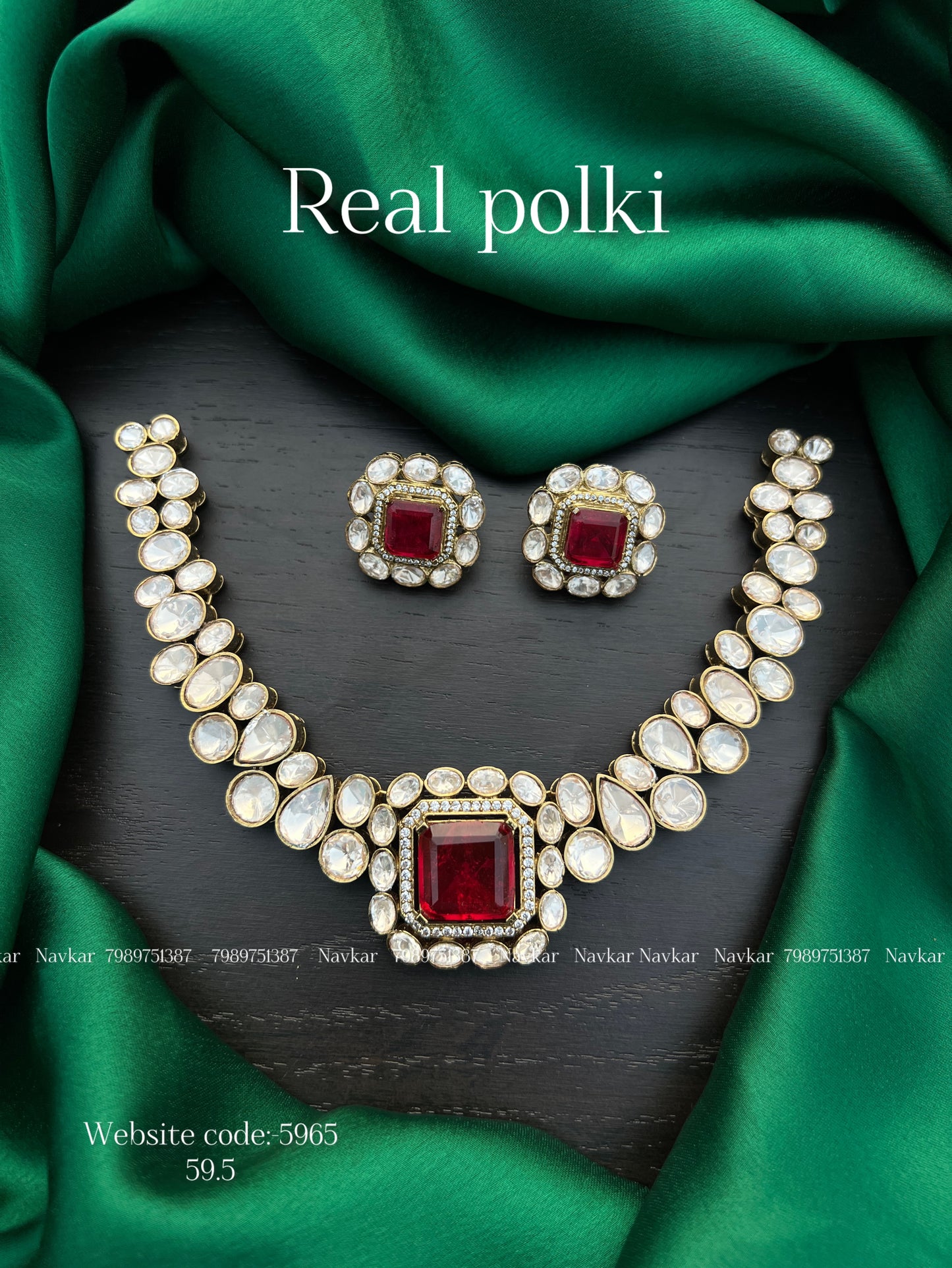 Real polki necklace