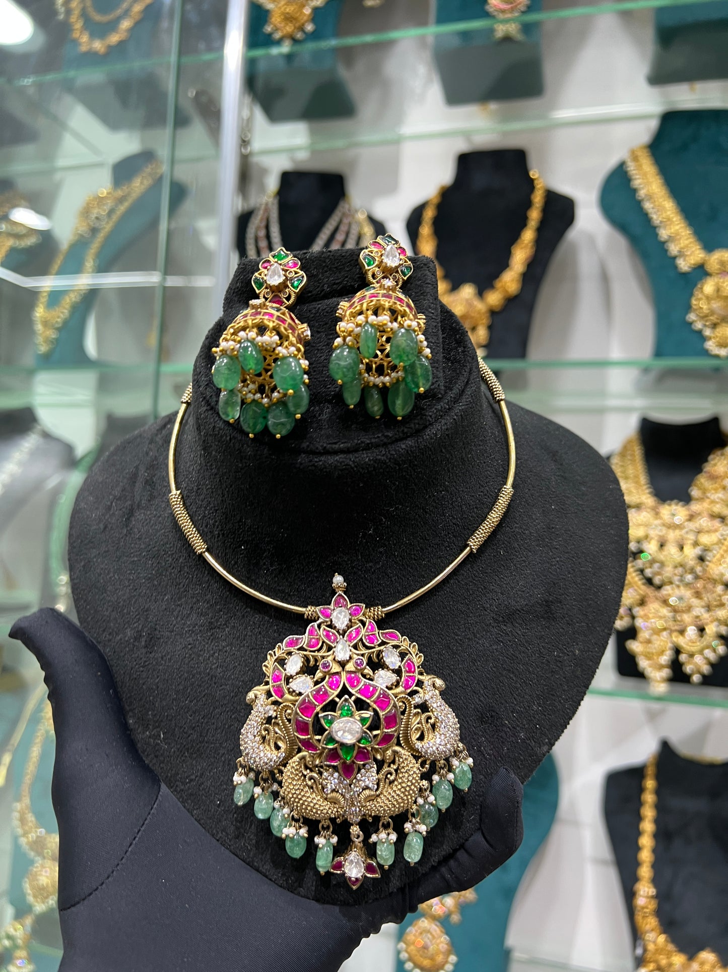 Mossonite haram and earrings