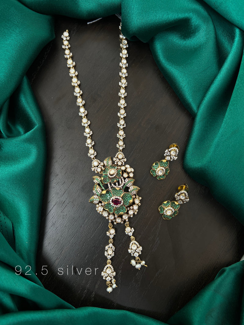 92.5 sliver necklace with earrings