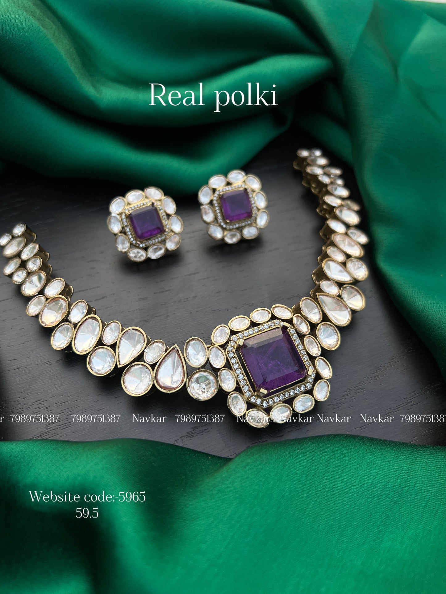 Real polki necklace