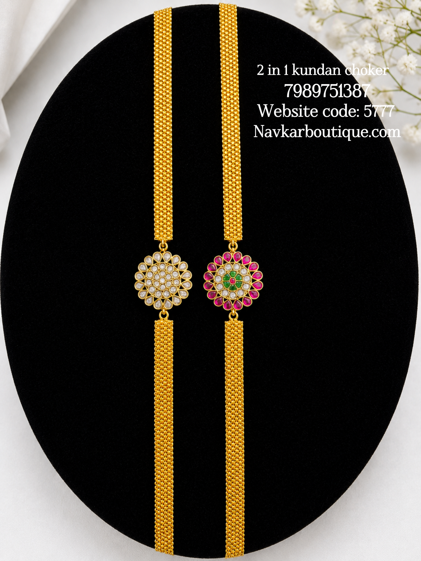 2 in 1 kundan choker