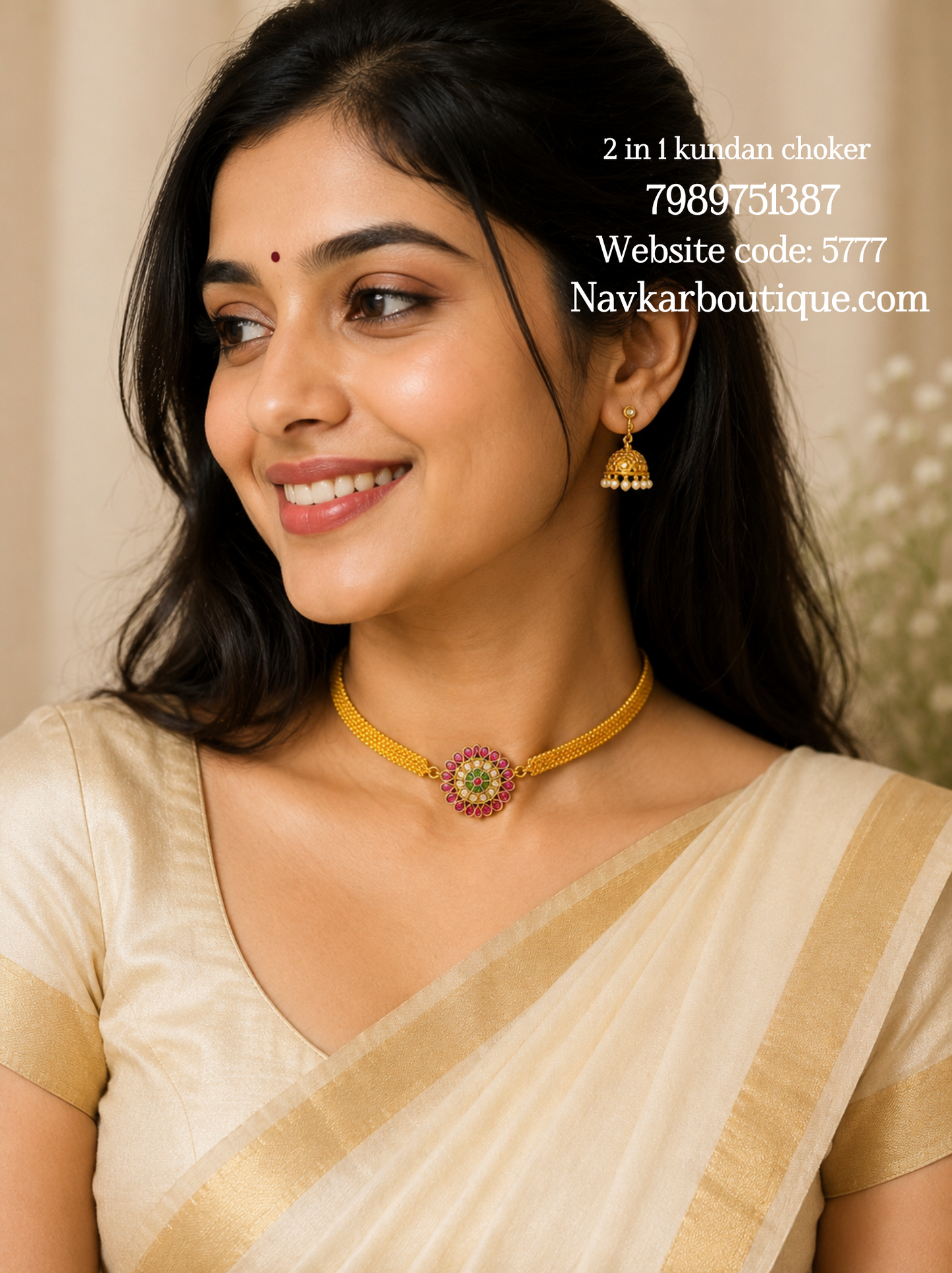 2 in 1 kundan choker
