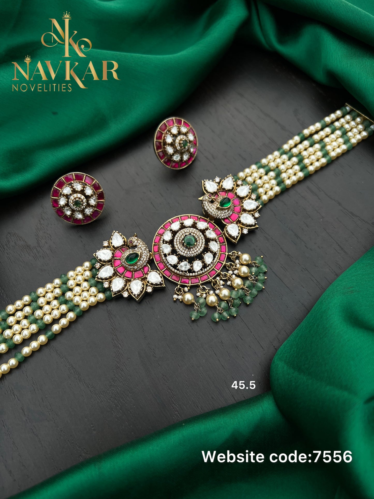 Kundan Mossonite choker