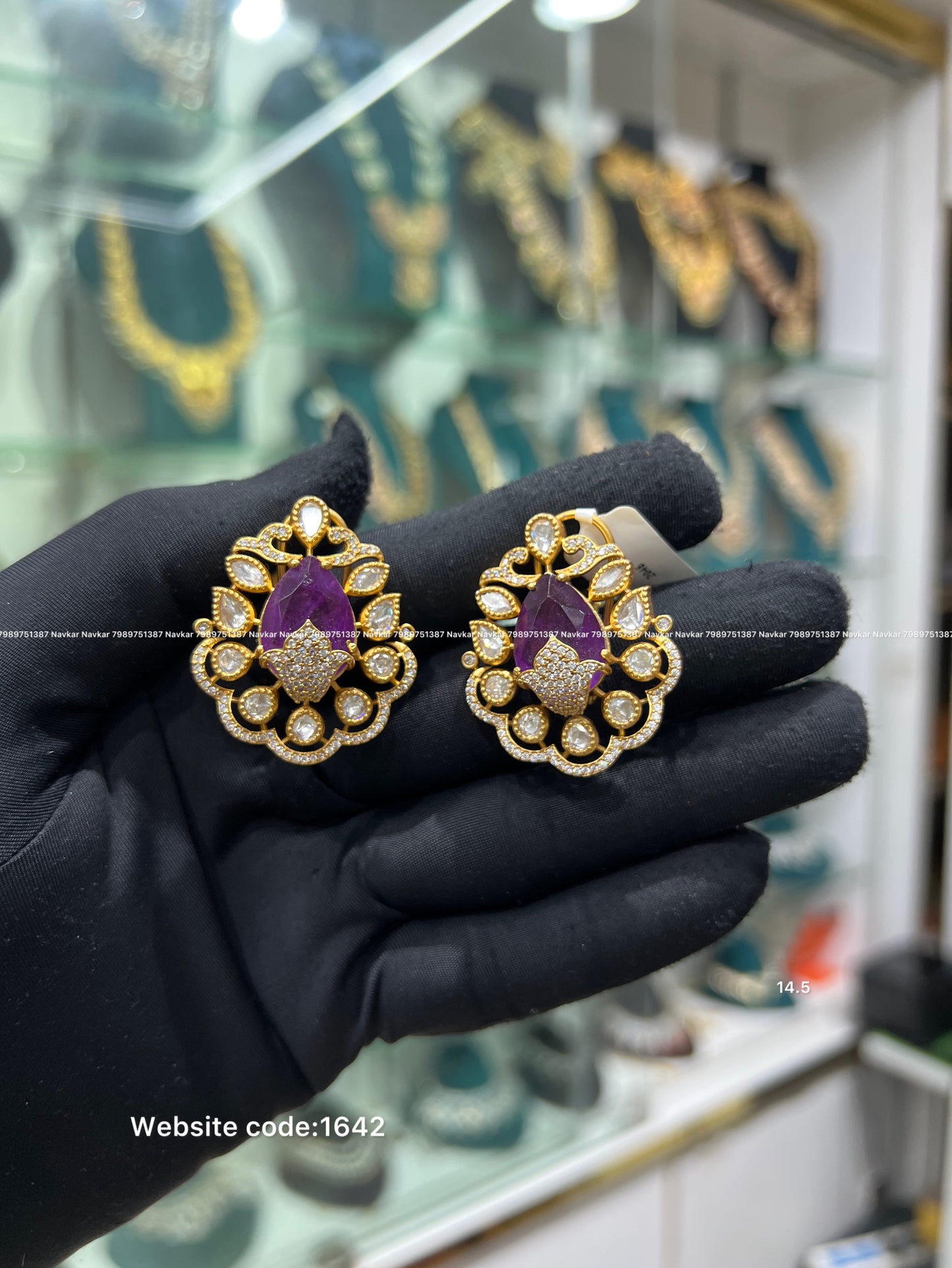 Real polki earrings