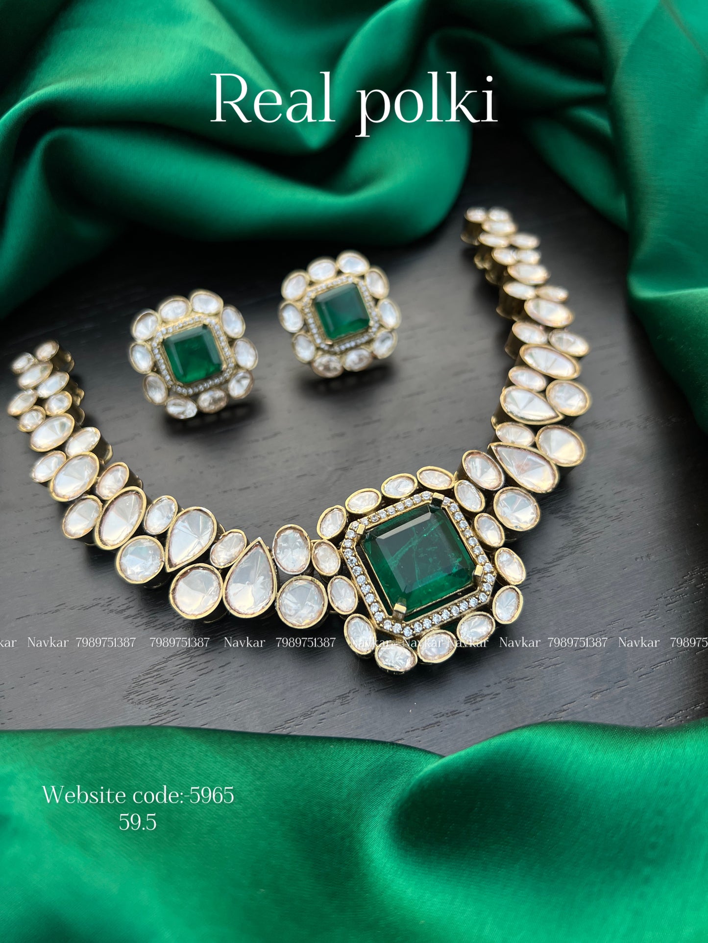 Real polki necklace