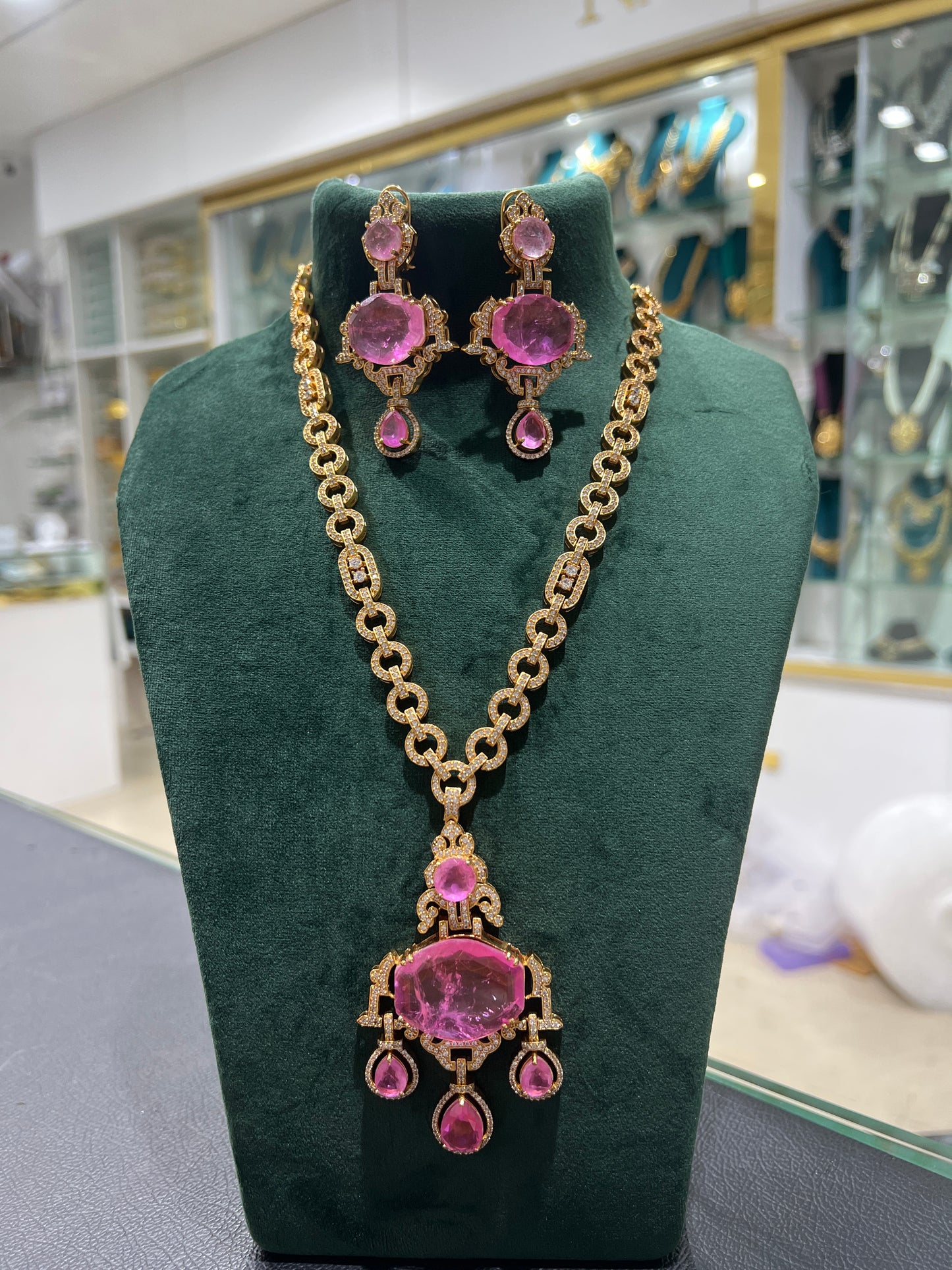 Mossonite haram and earrings