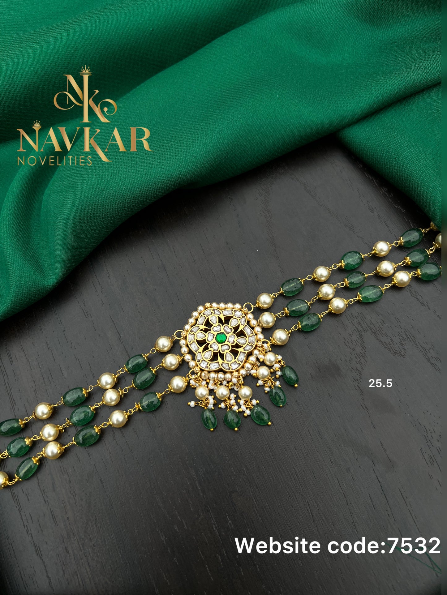 Kundan Beads Choker 2in1