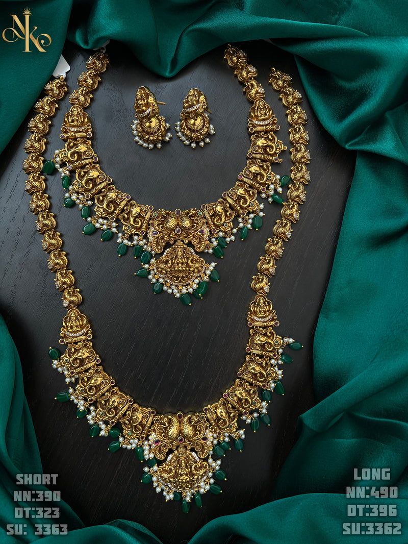 Nagshi long and short haram and earrings