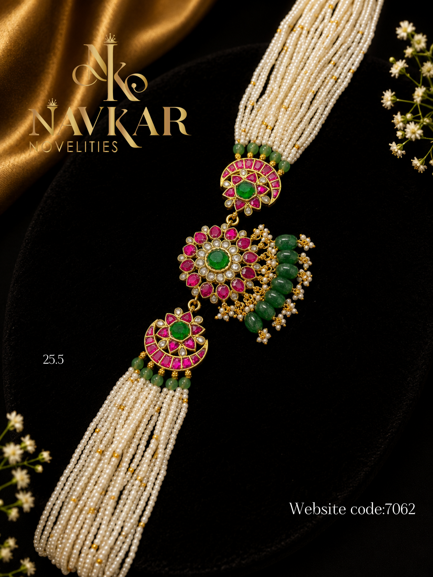 Kundan beads choker