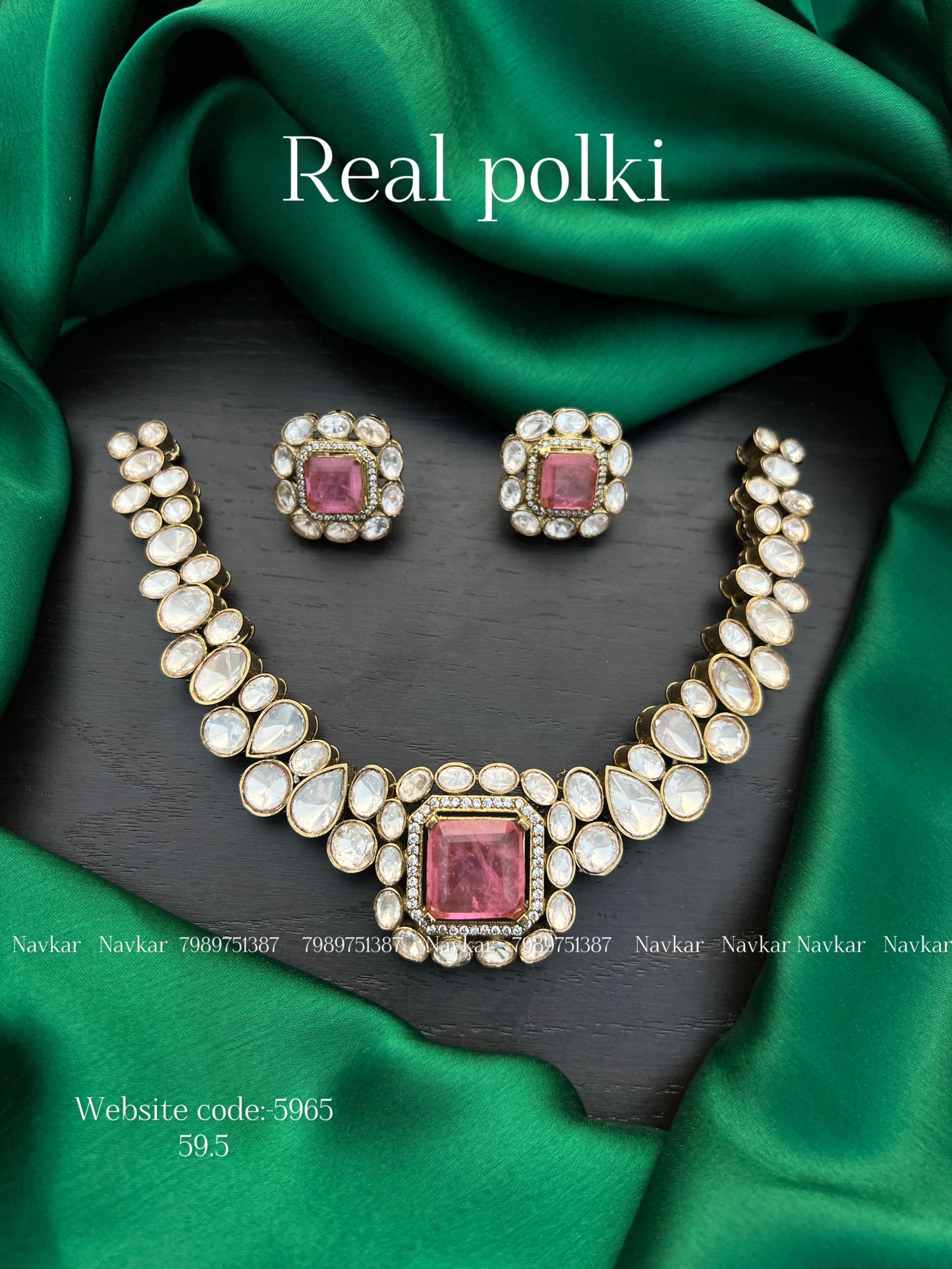 Real polki necklace