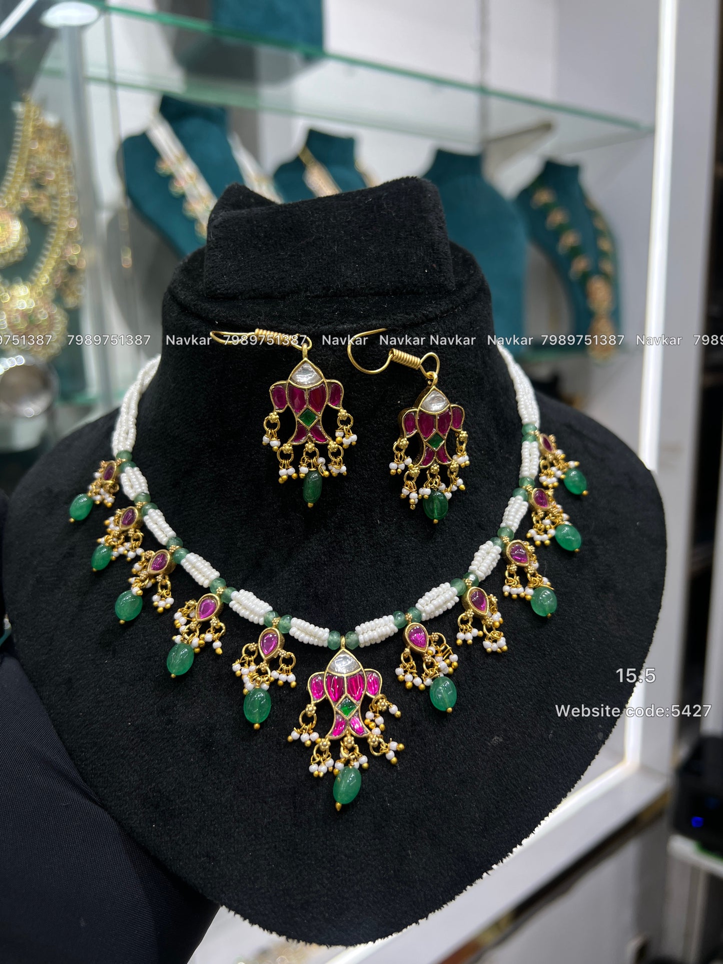 Kundan beads necklace