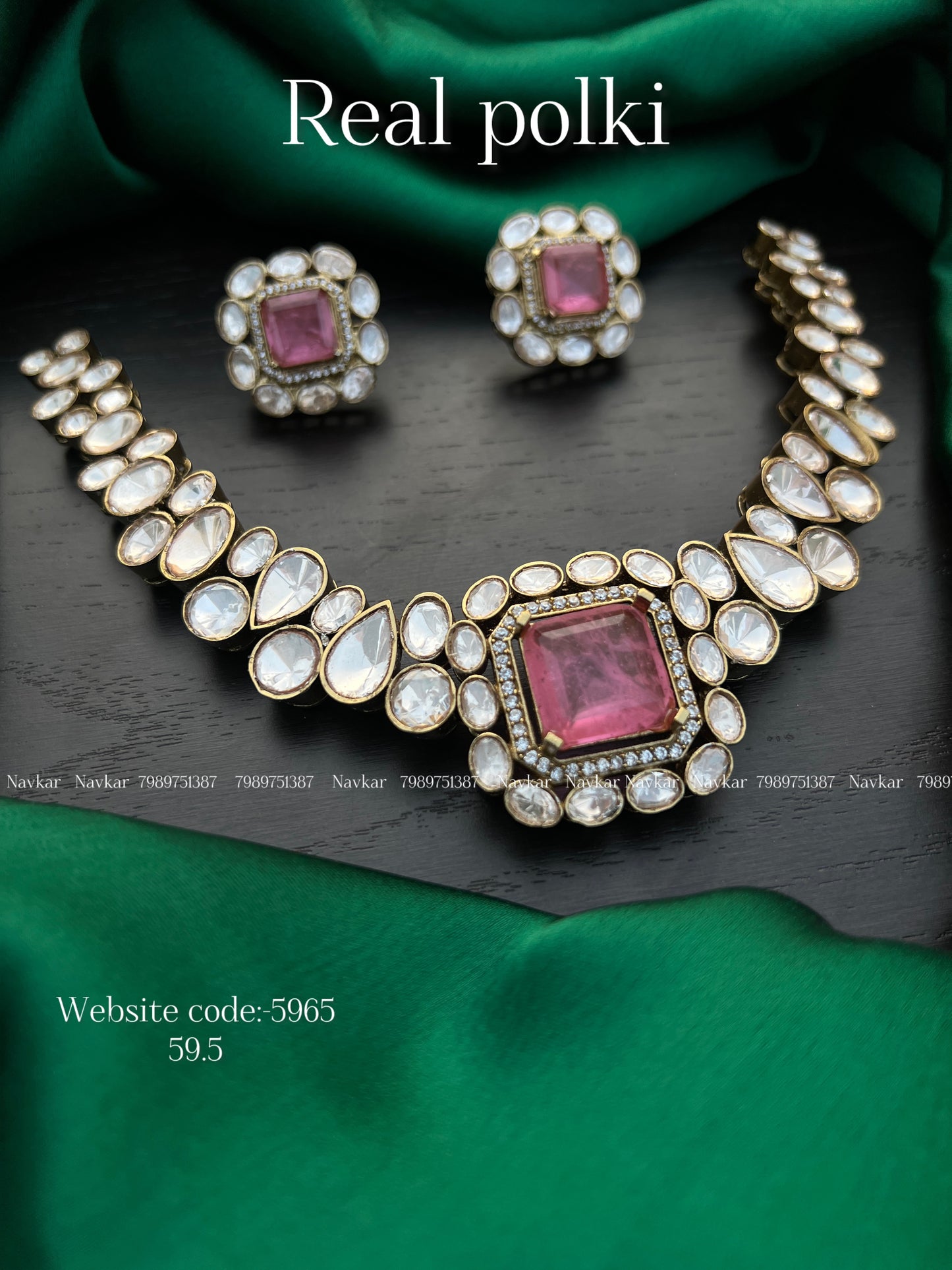 Real polki necklace