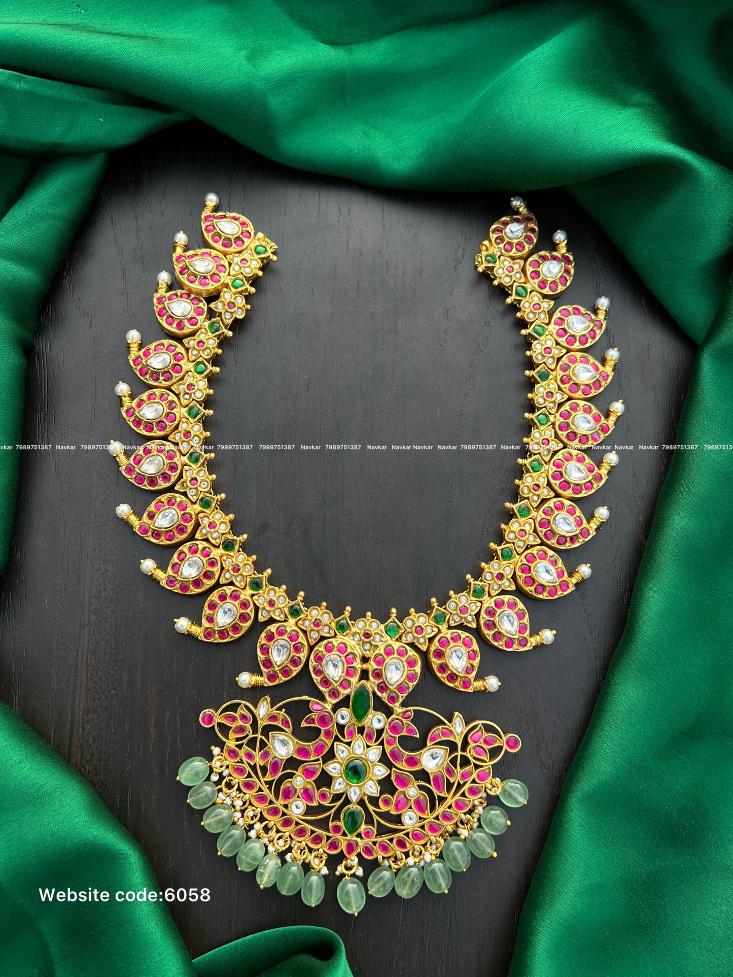 Kundan mango necklace