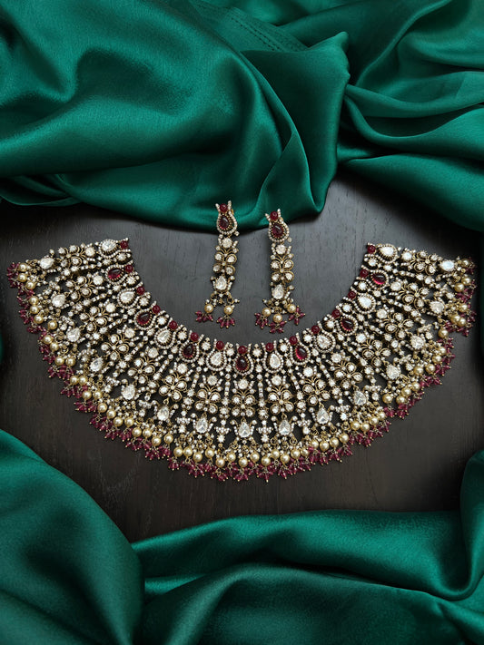 Mossonite choker and earrings