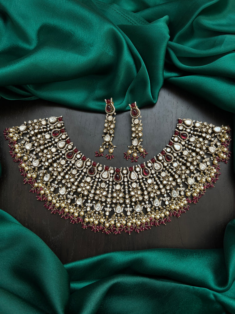 Mossonite choker and earrings