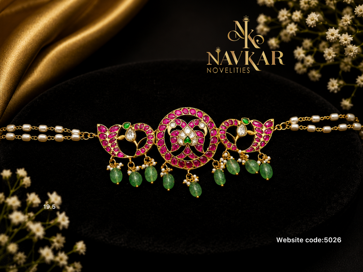 Kundan beads choker