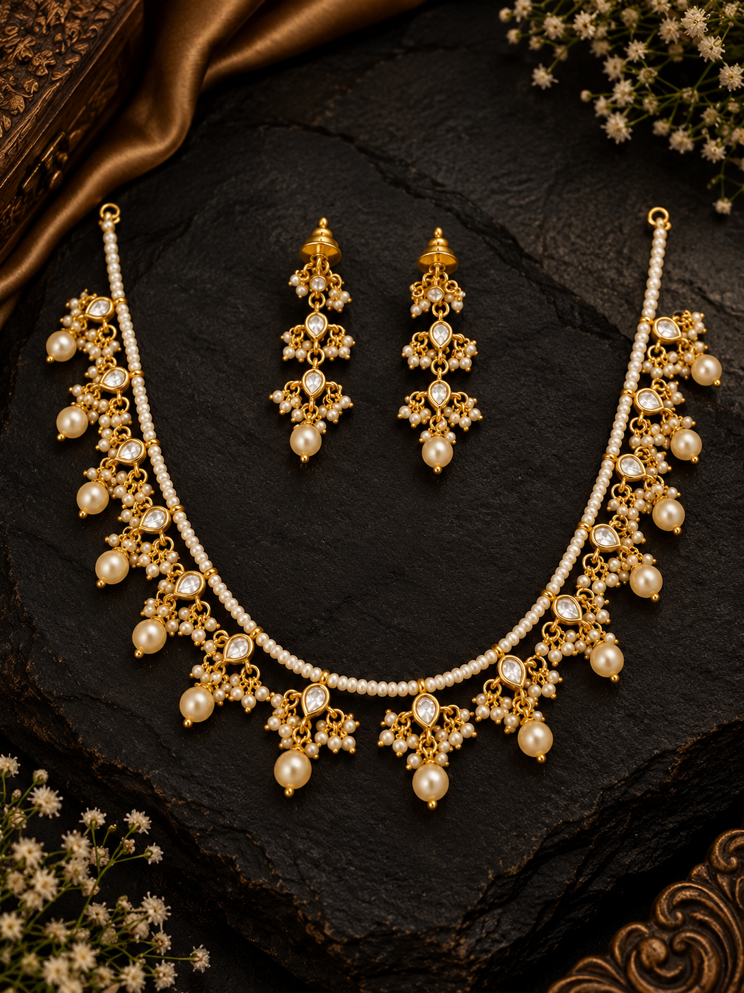 Kundan beads necklace