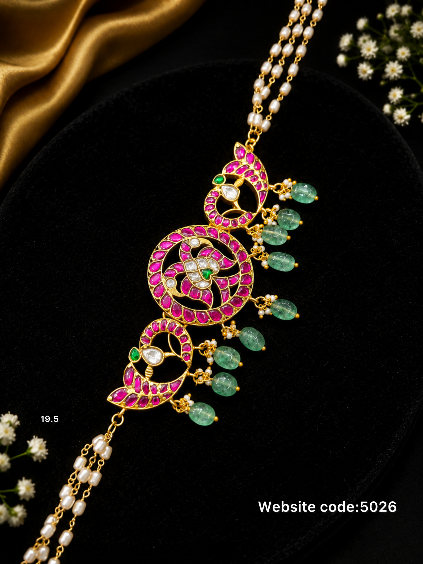 Kundan beads choker