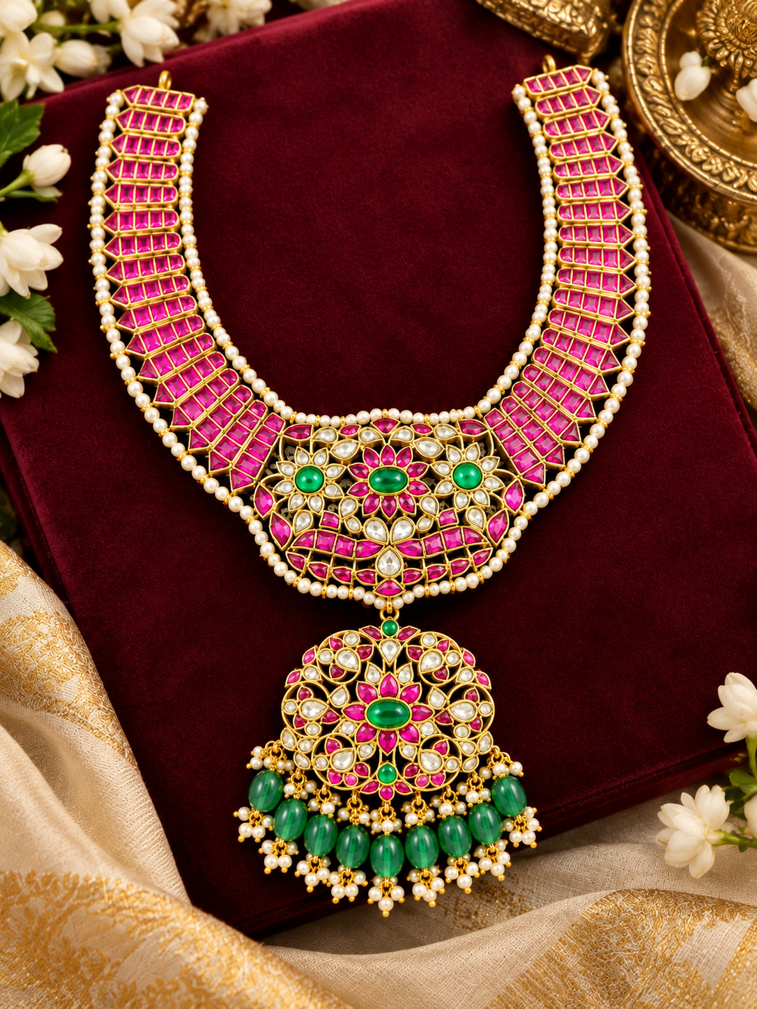 Kundan necklace 2 in 1