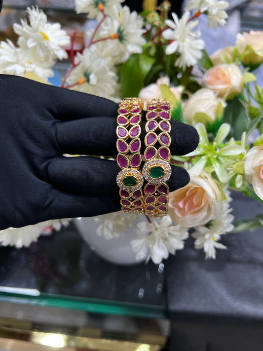 Red stone bangles