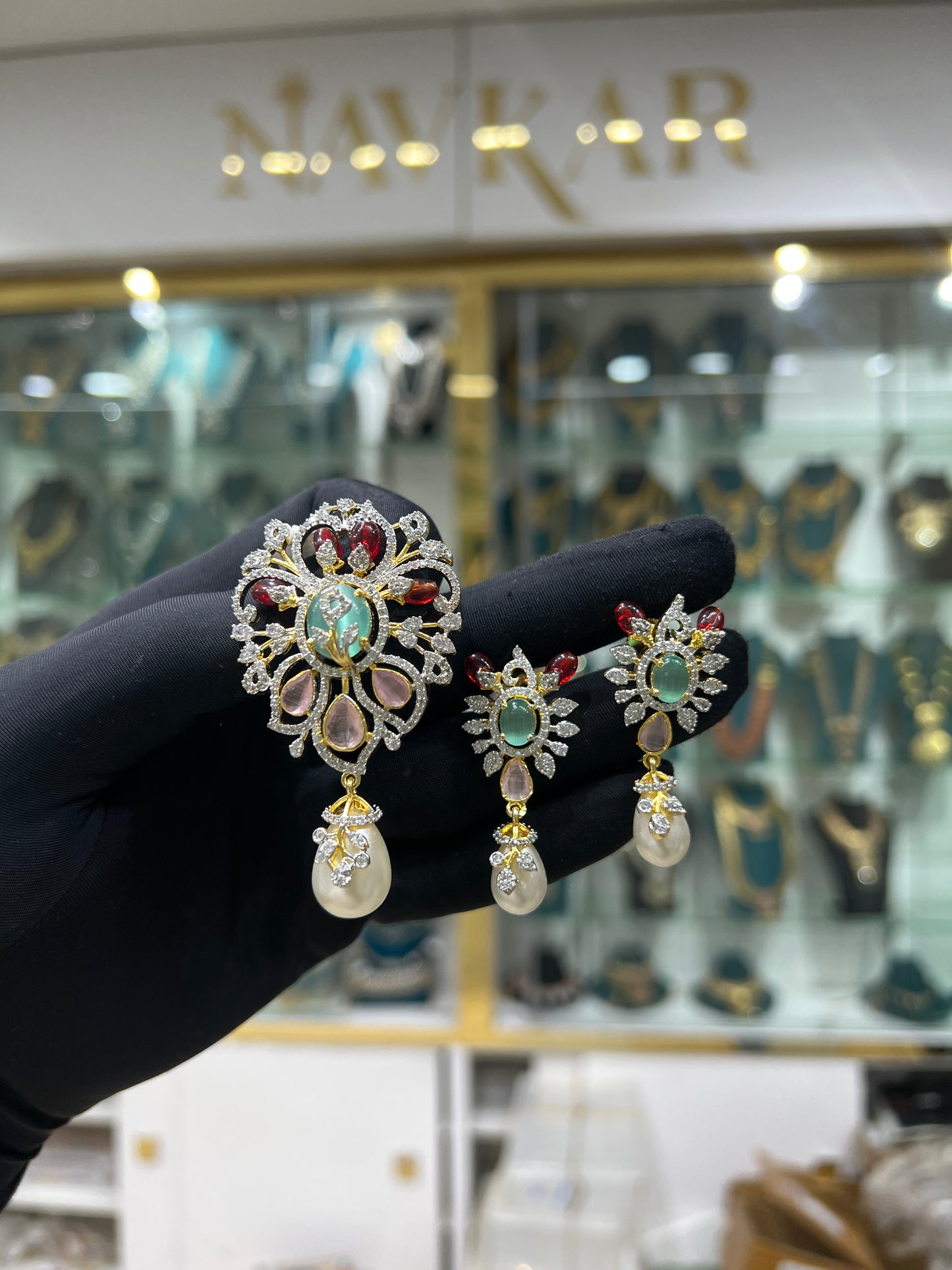 Pendant  and earrings