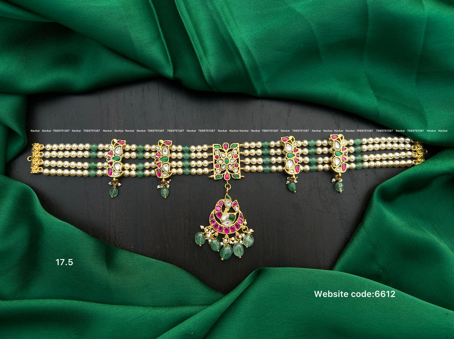 Kundan beads choker