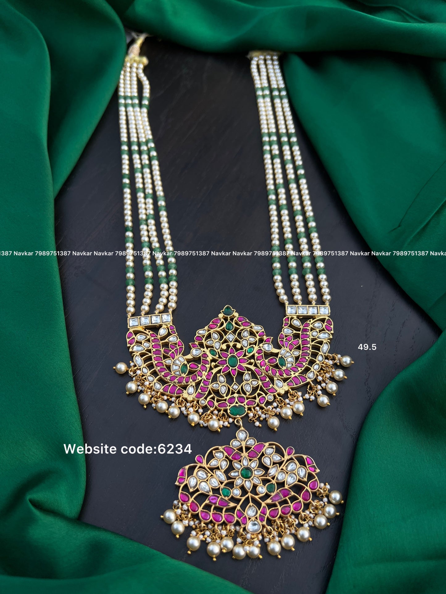 Kundan beads choker