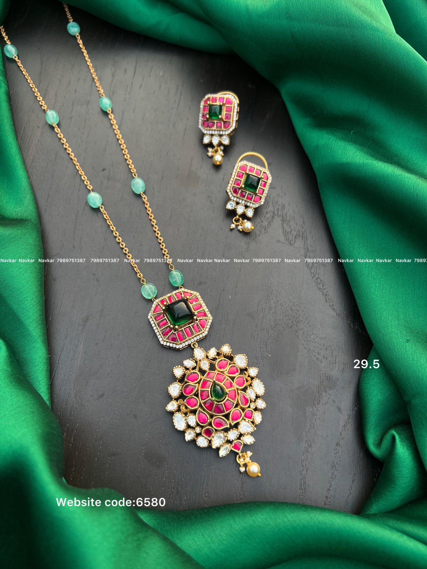 Kundan mossonite chain ￼