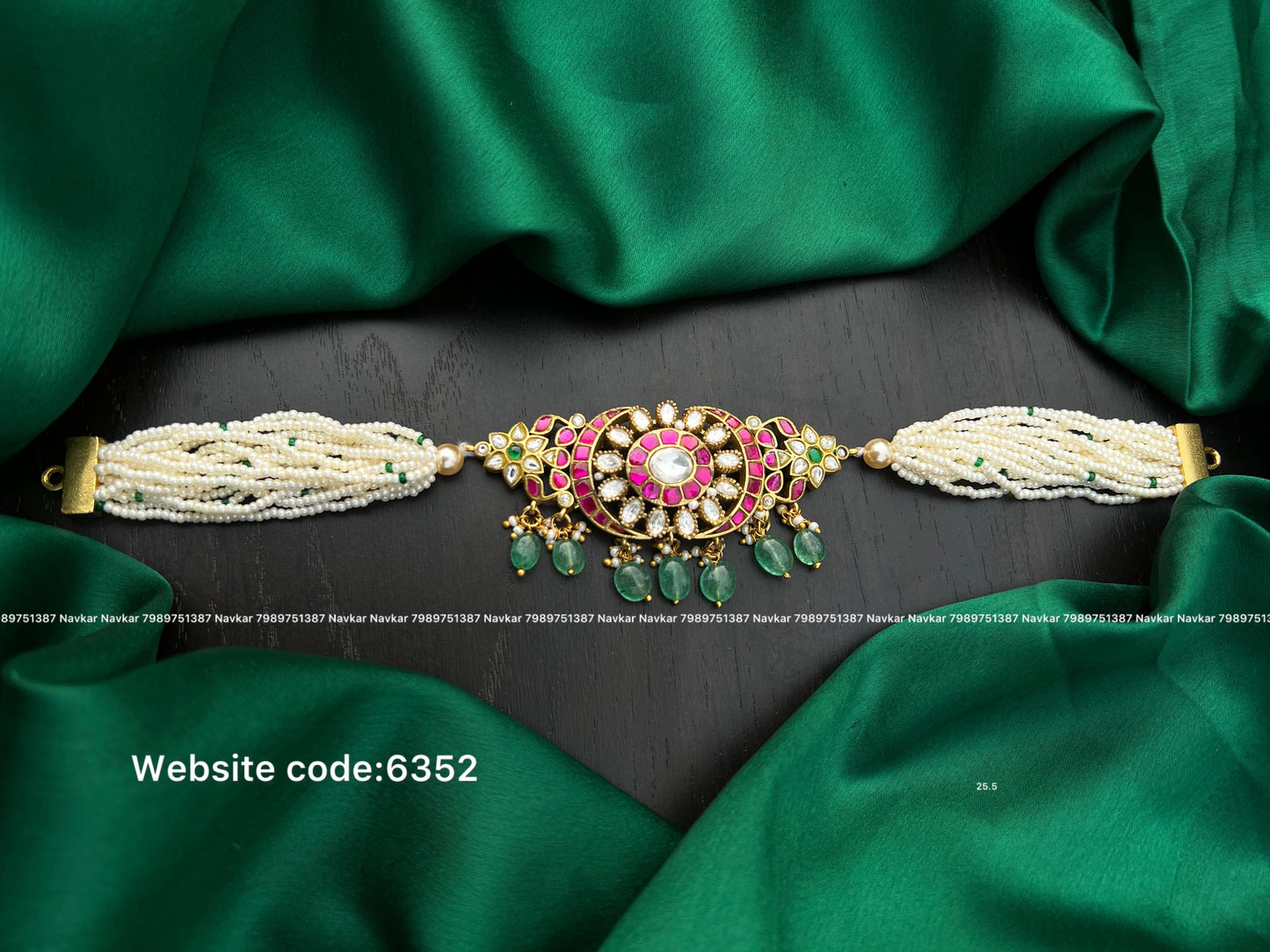 Kundan beads choker