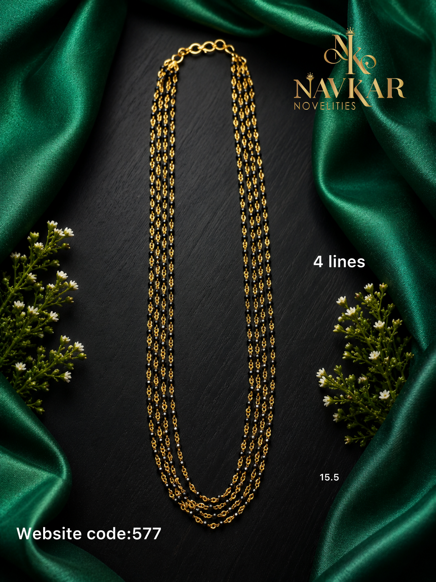 Full Black Beads 4 line’s