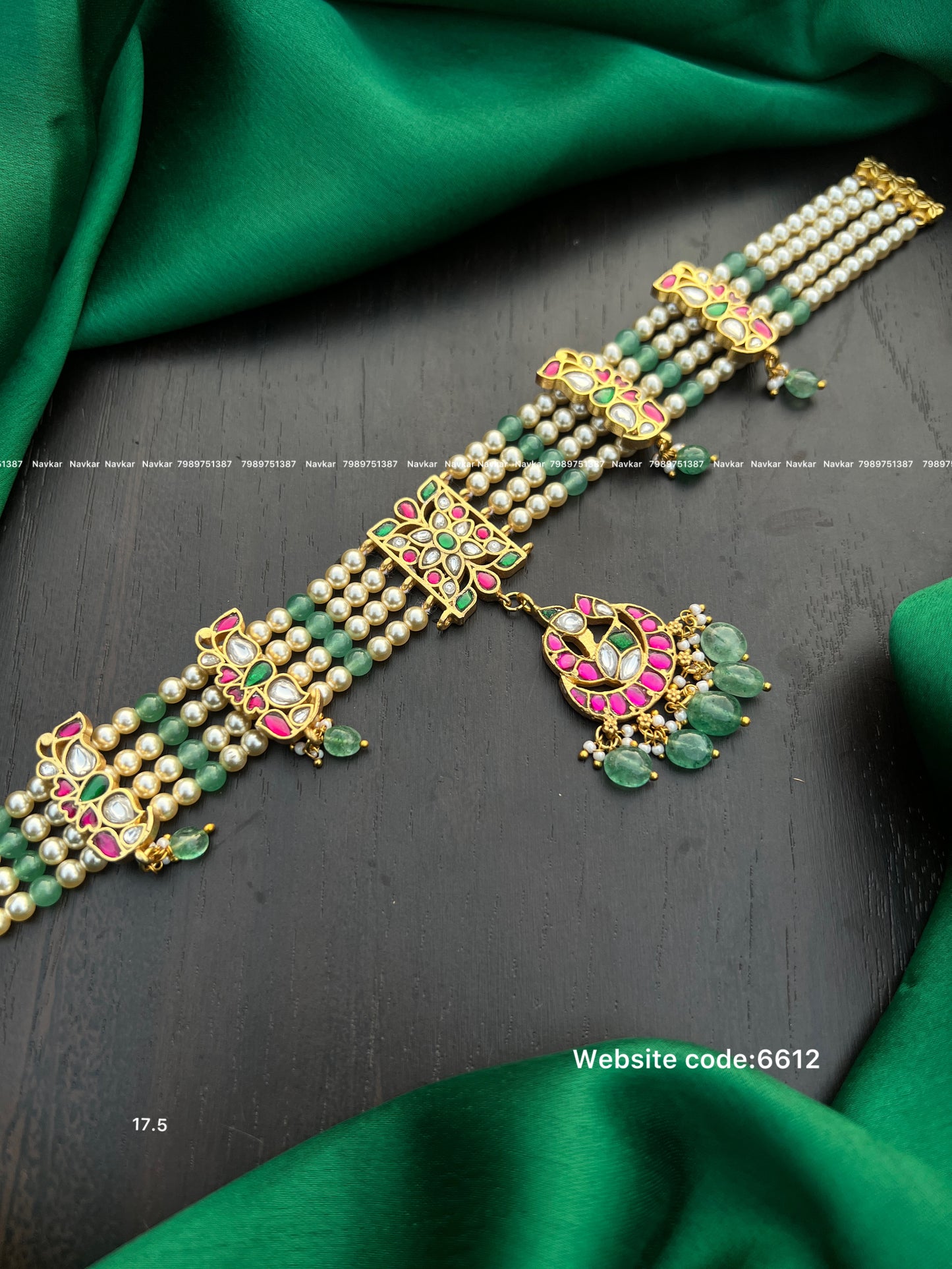 Kundan beads choker