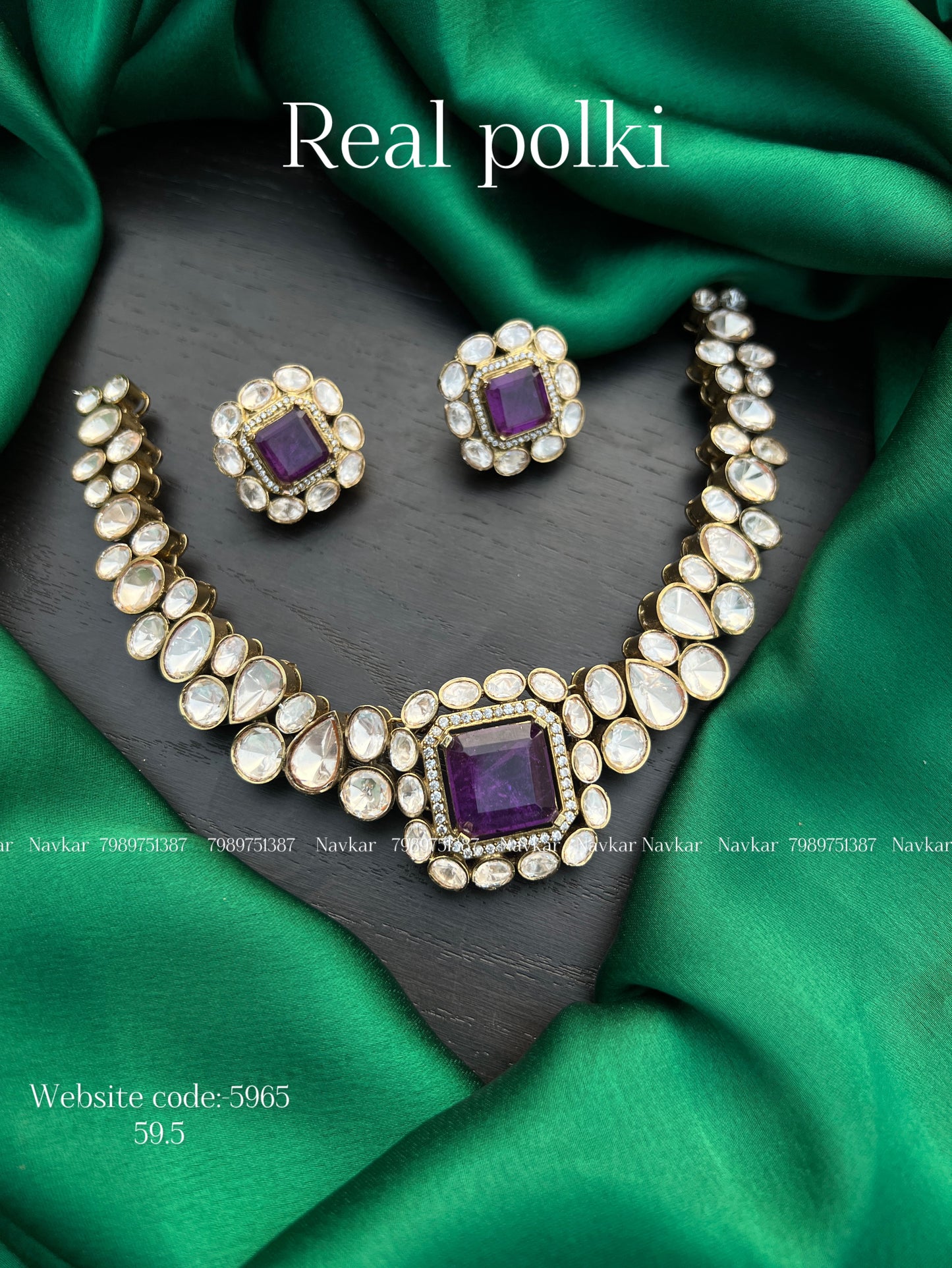Real polki necklace