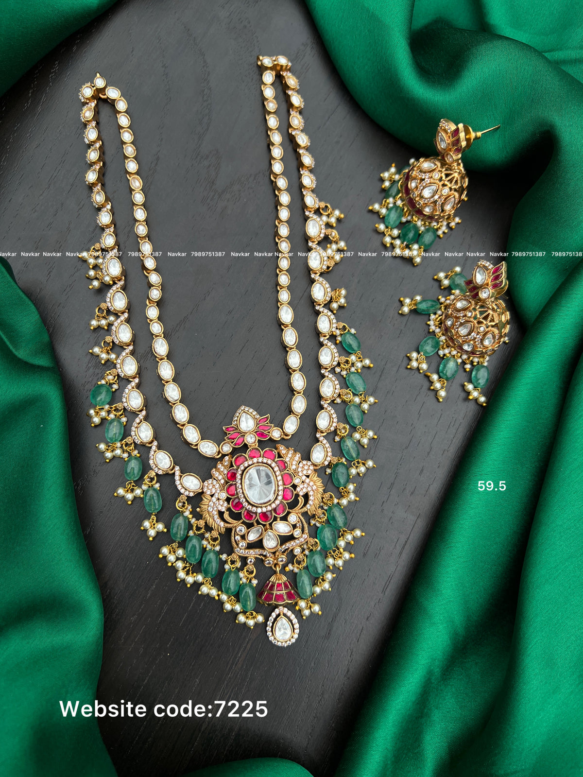 Kundan Mossonite necklace
