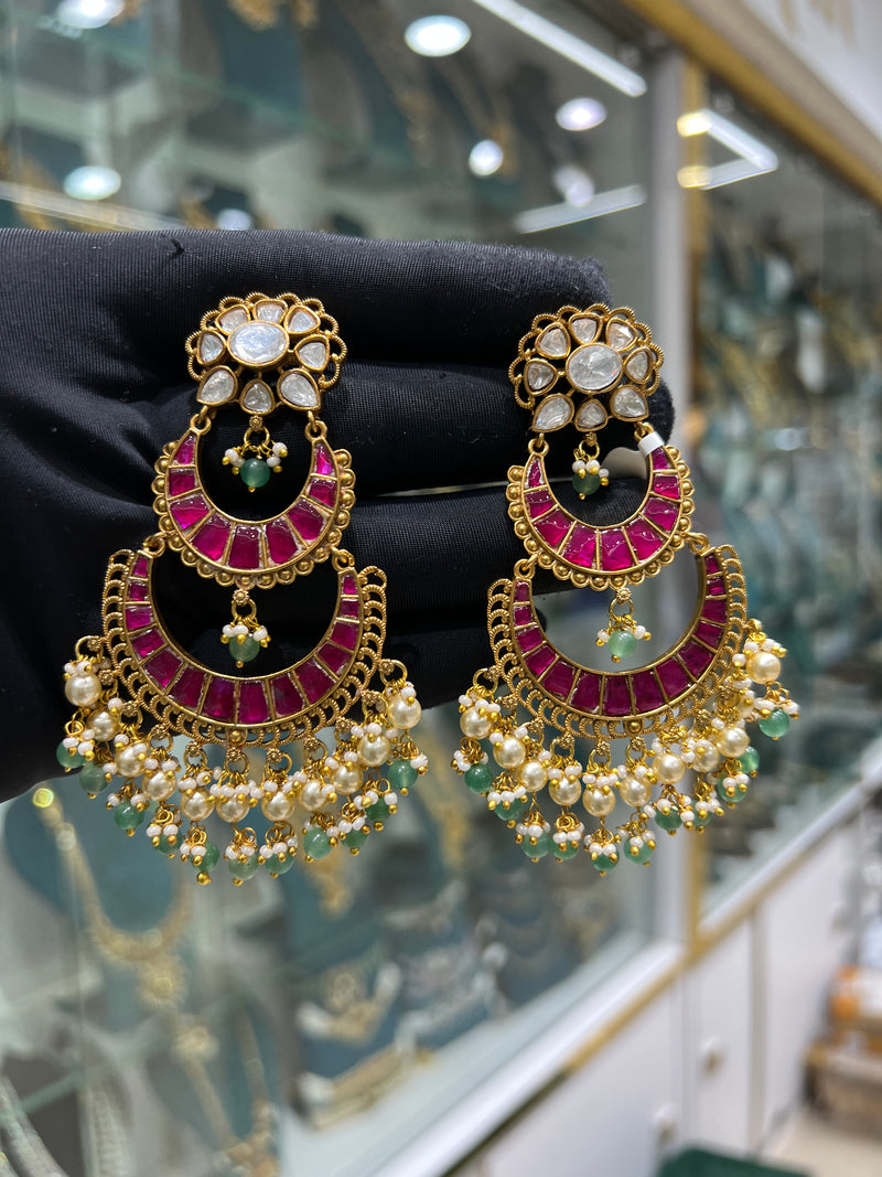 Kundan Chandbali earrings