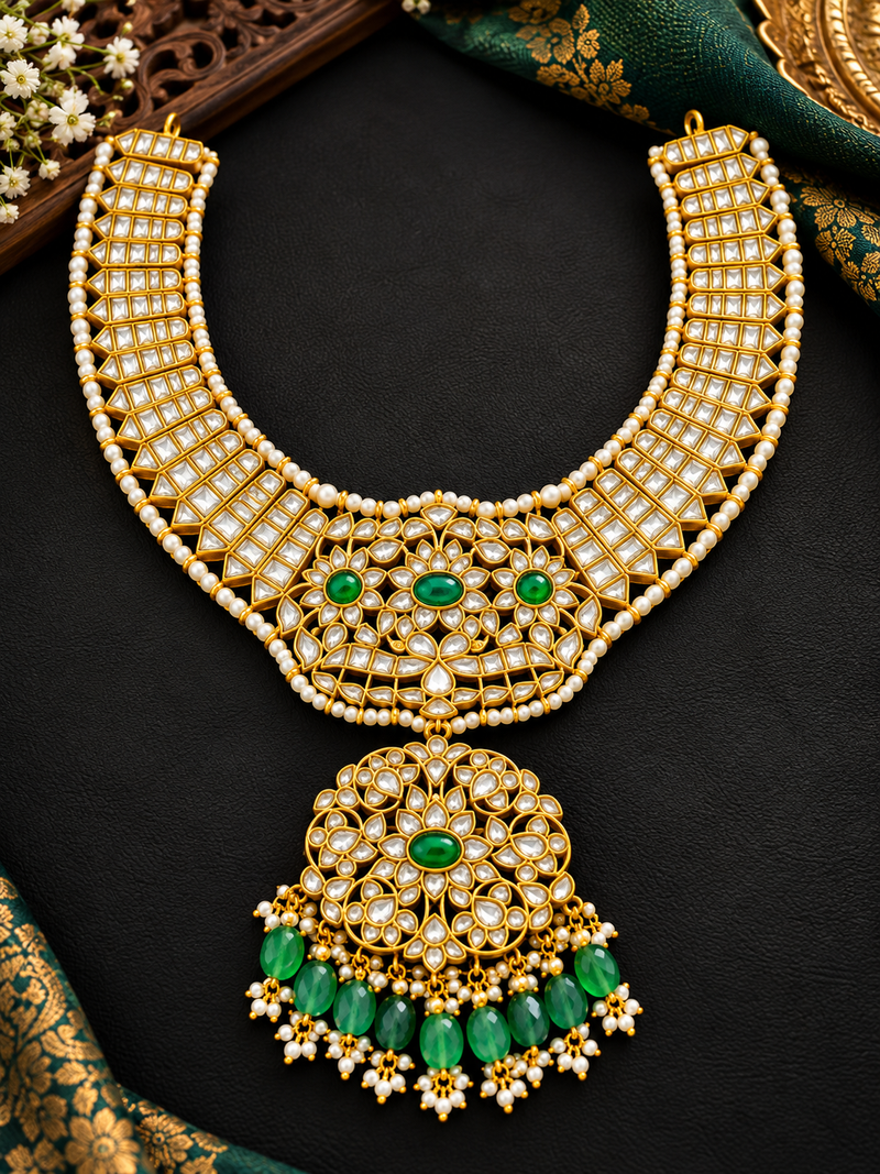 Kundan necklace 2 in 1