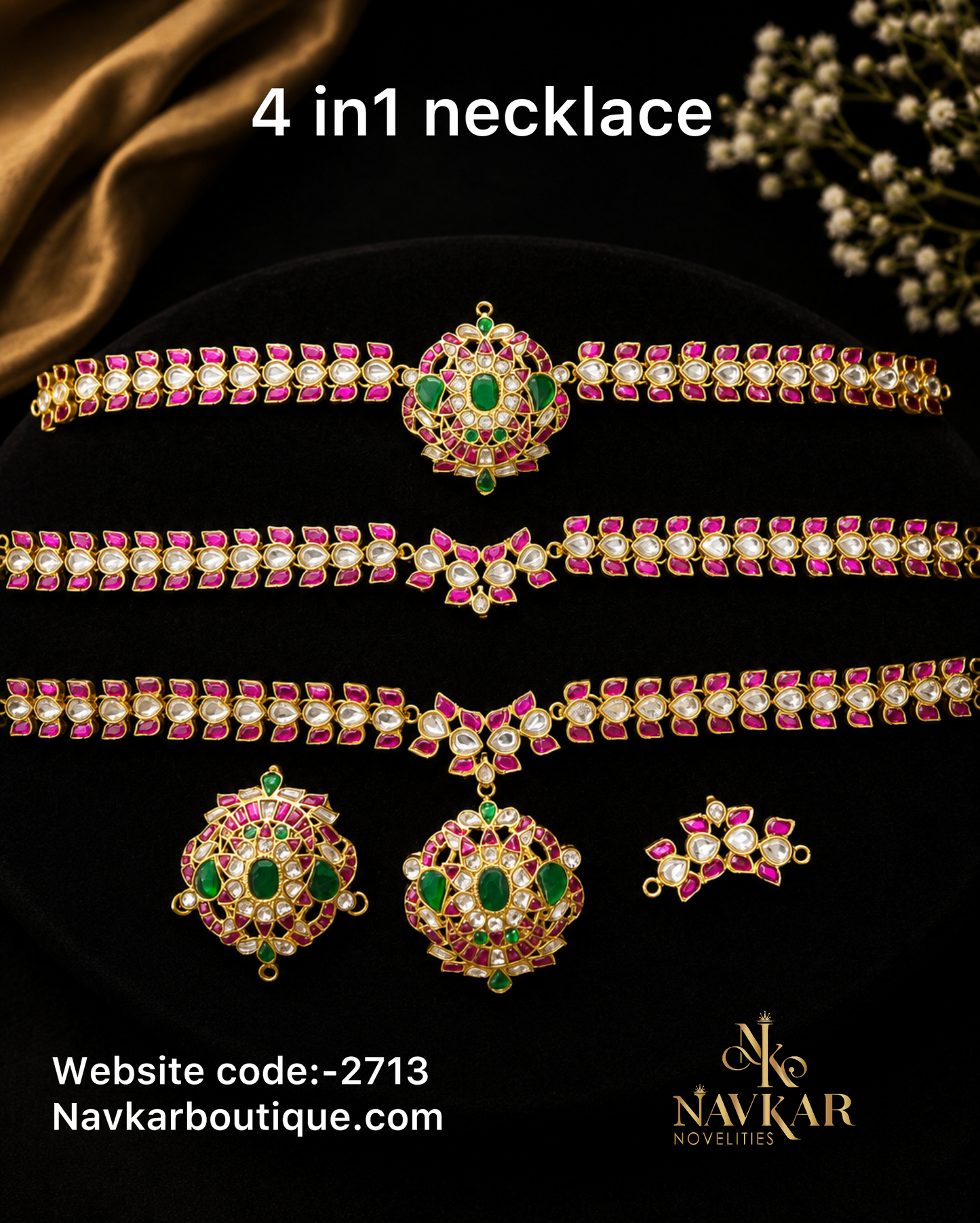 Kundan 3 in 1 necklace