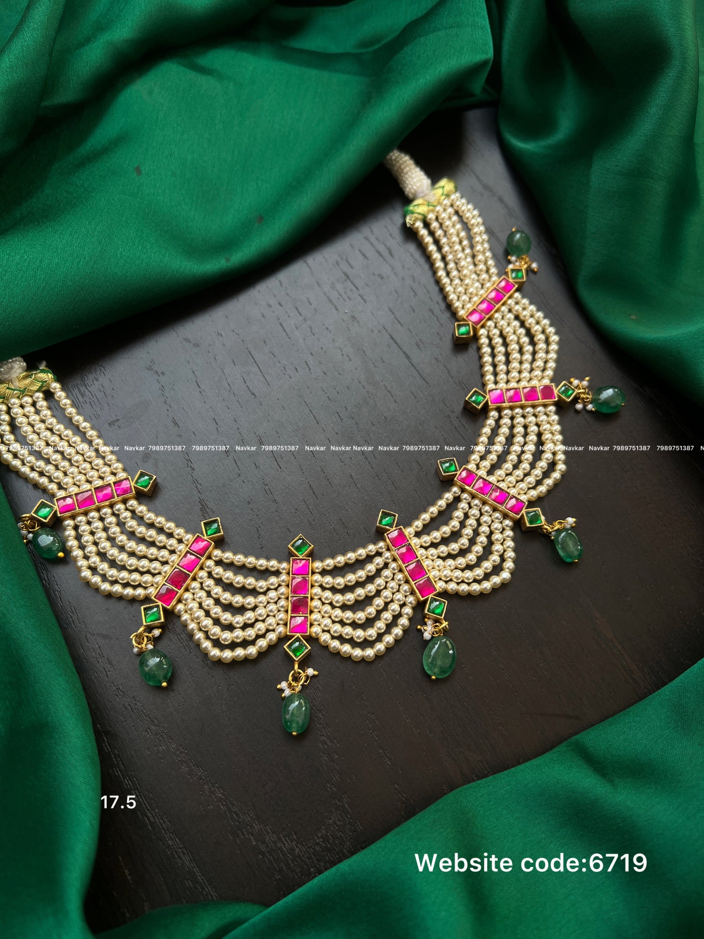 Kundan beads choker